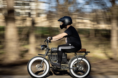 Man riding an e-bike.