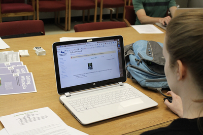 A student uses a laptop in a classroom setting, illustrating the classroom technology at the center of San Mateo-Foster City's screen-time debate.