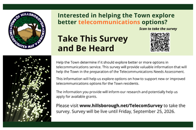 Hillsborough telecommunications survey flyer.